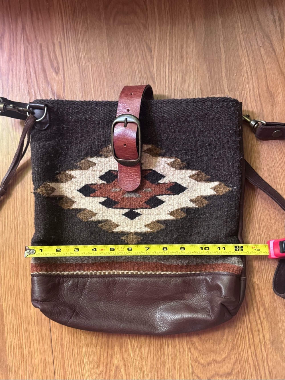 McFadin Wool & Leather Southwestern Crossbody Bag - Picture 5 of 7
